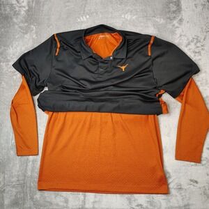 Texas Longhorns Nike Polo Mens‎ 2XL Black Dri Fit Undershirt Long Sleeve Heavy